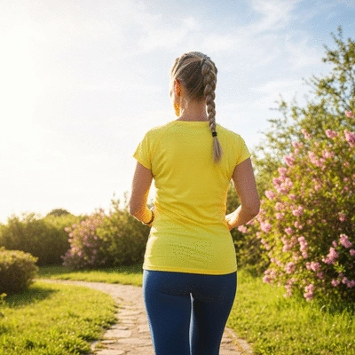 Person doing light cardio exercise like walking outdoors